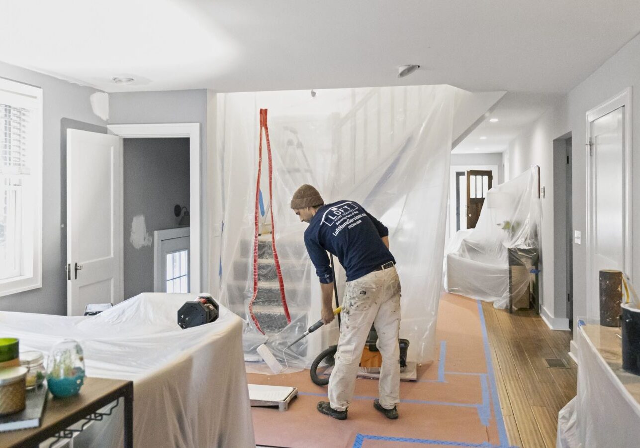 Loft Drywall & Plaster professional repairing interior plaster walls in Monroeville, PA highlighting clean and durable results